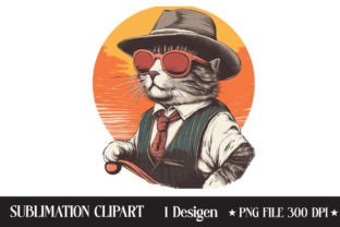 Retro Cat Clipart Graphic by SmMedia · Creative Fabrica