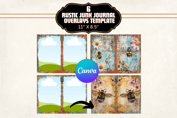 Rustic Junk Journal DIY Canva Template
