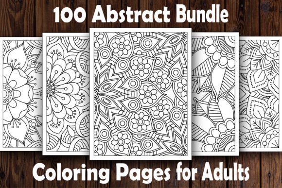 100 Abstract Coloring Pages for Bundle