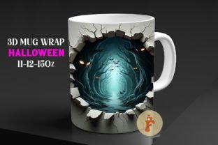 3D Eerie Halloween Mug Wrap PNG Graphic by Foxmia · Creative Fabrica