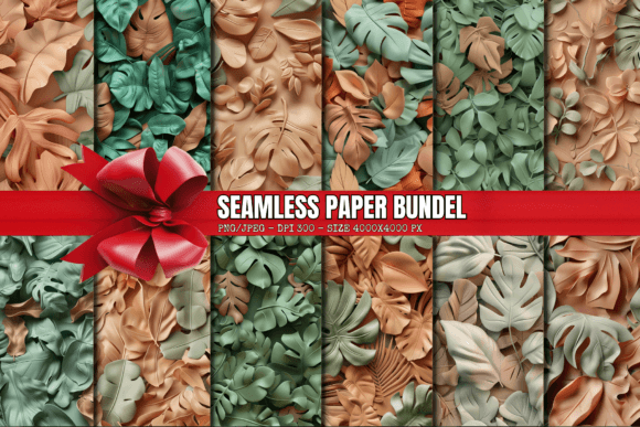 3d Tropical Leaves Seamless Digital Pape Graphic by craftsmaker ...