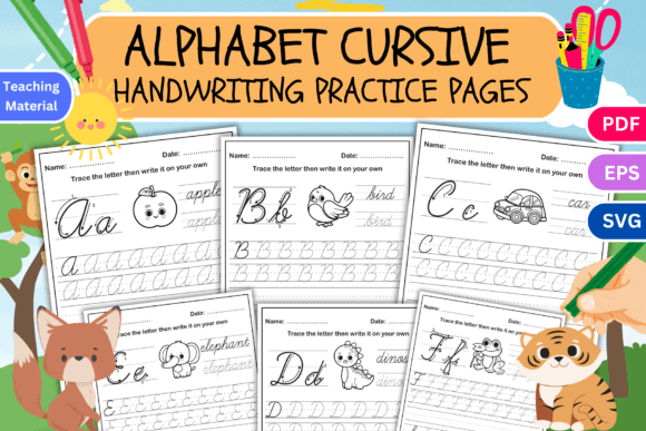 Epp Cursive Cursive Alphabet Handwriting Practice Graphic by Creative Zone ...