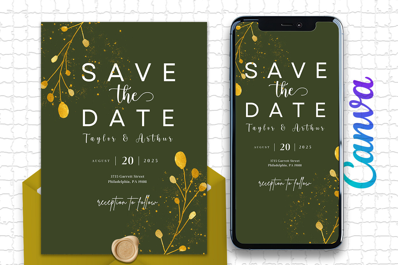 Elegant Canva Save the Date Template