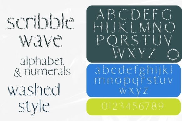 Scribble Wave Font PNG with transparent background - Preview 5