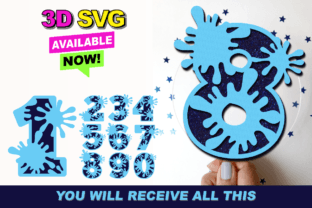 Number Chart Splash Splash Numbers 3D SVG · Creative Fabrica