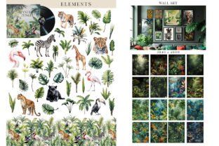 Tropical Jungle Watercolor Arts Graphic by EvgeniiasArt · Creative Fabrica