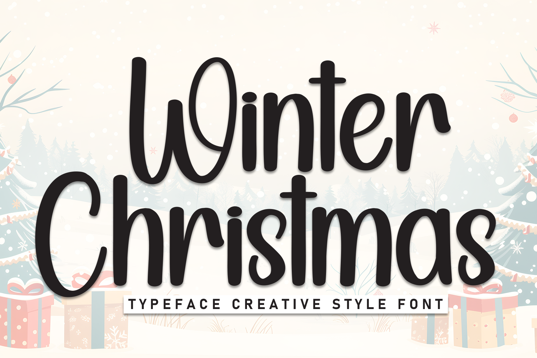 Winter Christmas preview: warm handwritten font