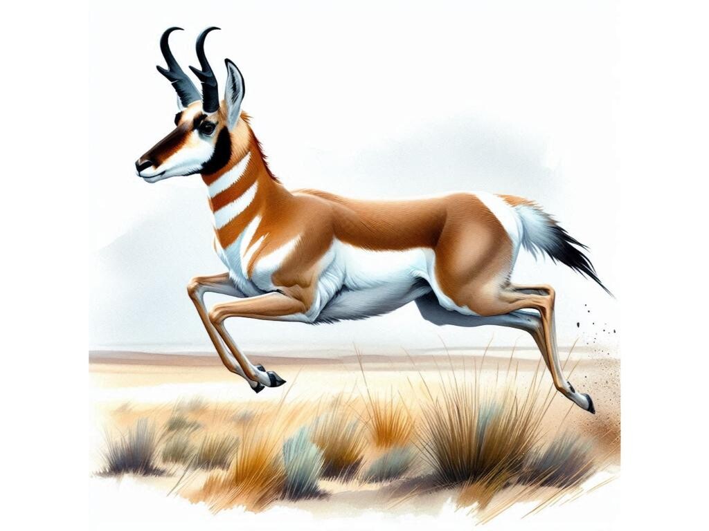 A Swift and Agile Pronghorn Running Acro Graphic by clipartguru ...