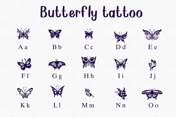 Butterfly Tattoo Font - Preview 1