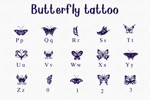 Butterfly Tattoo Font - Preview 2