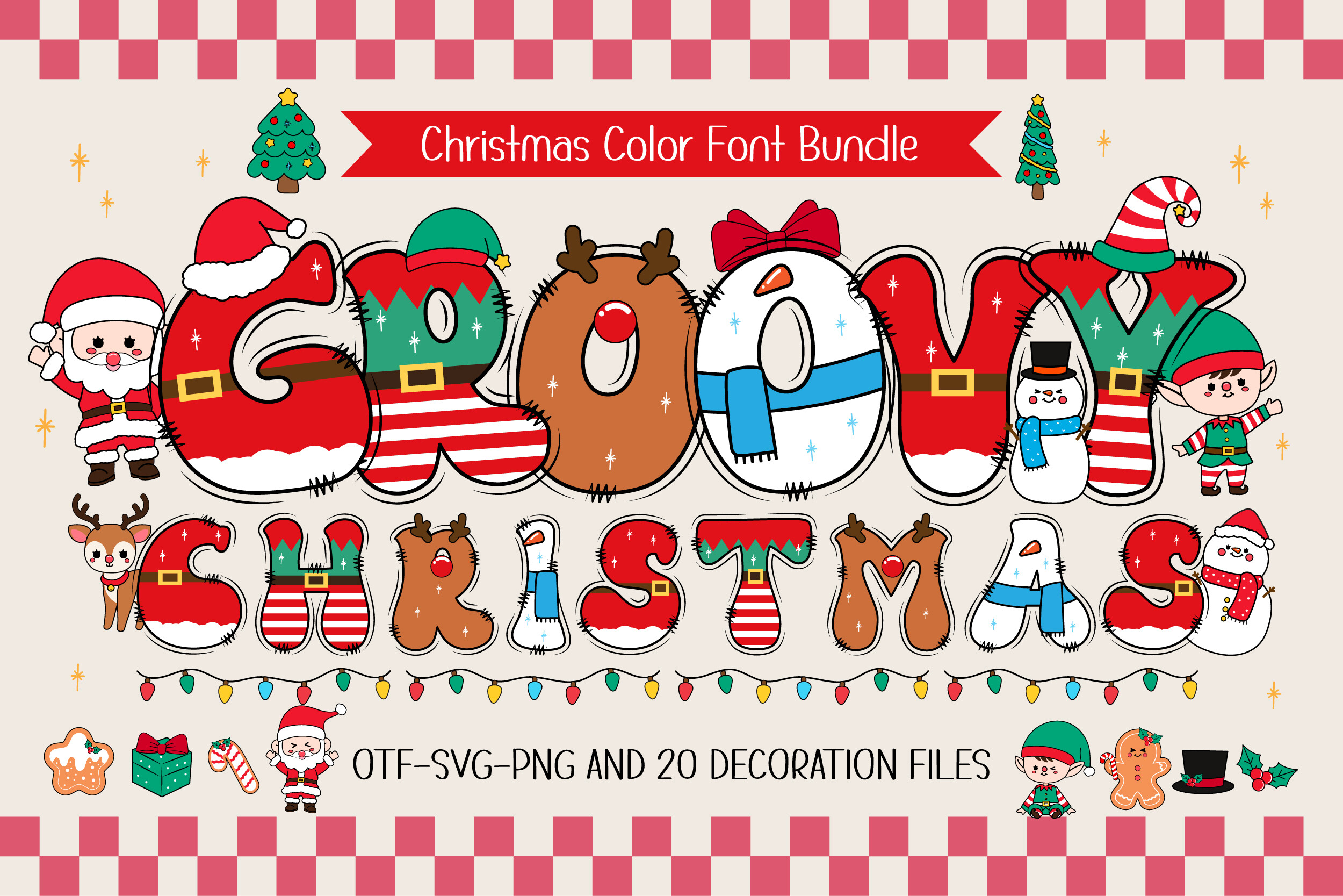 Groovy Christmas preview: retro holiday style with character elements