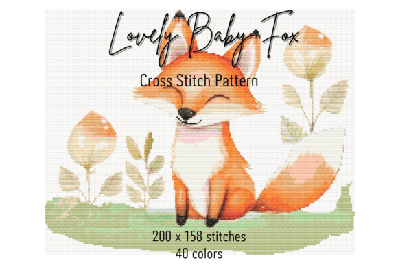 Lovely Baby Fox Cross Stitch Pattern