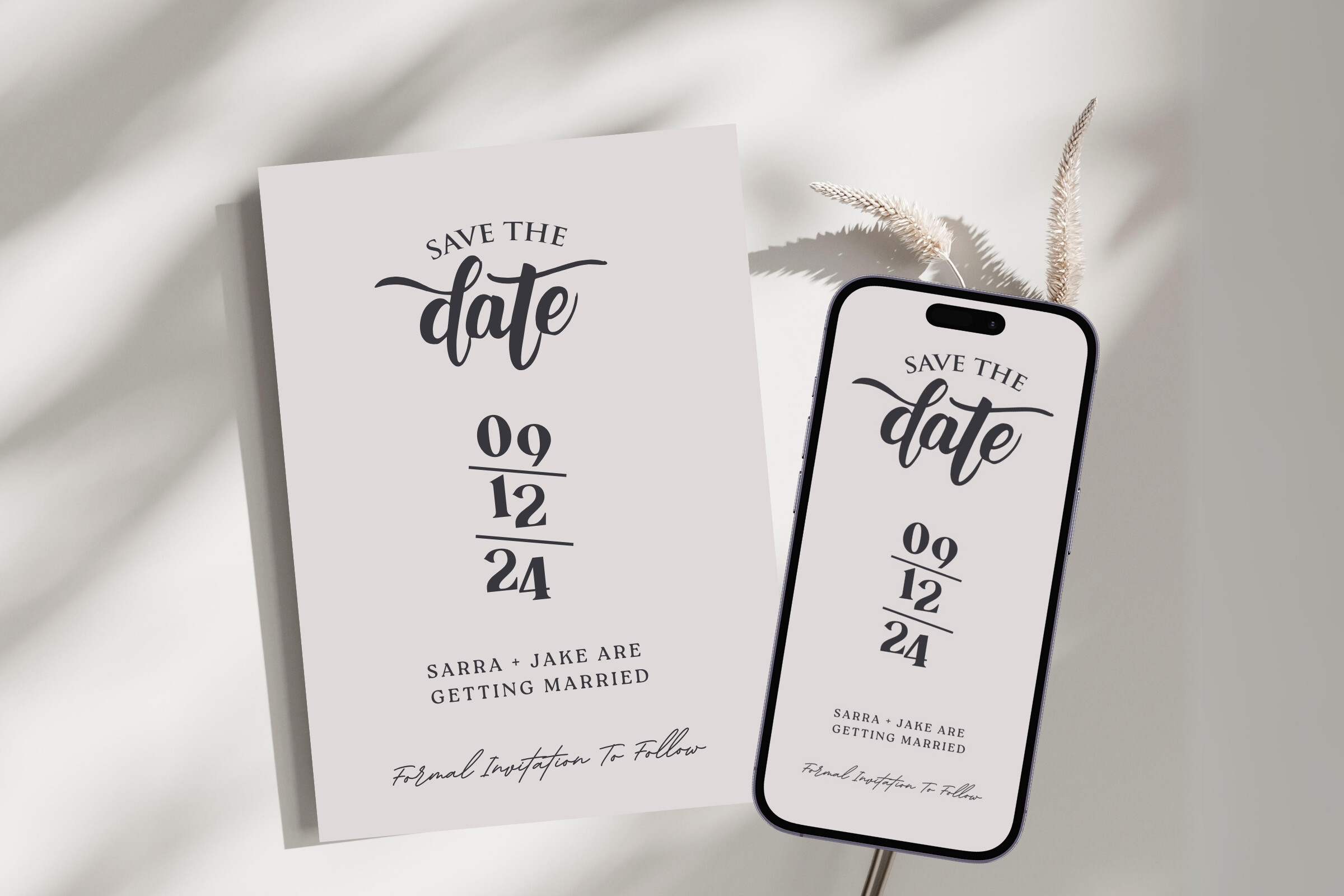 Minimalist Save the Date Invitatation