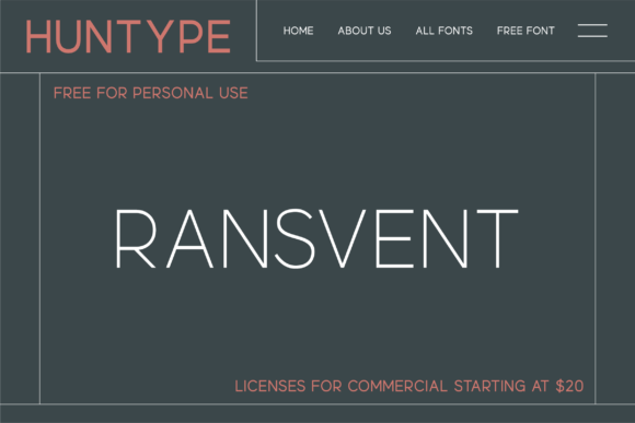Ransvent Font PNG with transparent background - Preview 1