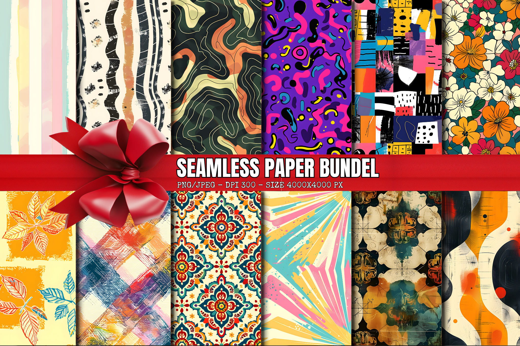 Retro Digital Paper Seamless Pattern Graphic by craftsmaker · Creative ...