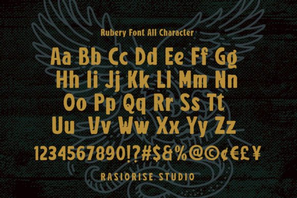 Rubery Font PNG with transparent background - Preview 1