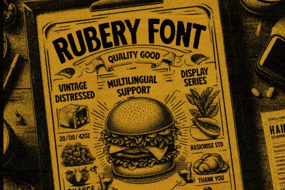 Rubery Font PNG with transparent background - Preview 4