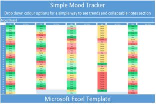 Simple Mood Tracker I Excel Graphic by veritastemplates · Creative Fabrica
