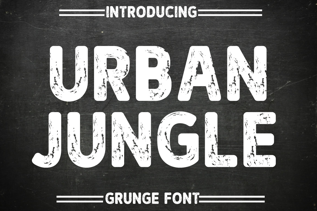 Urban Jungle font preview: bold rough grunge display typeface