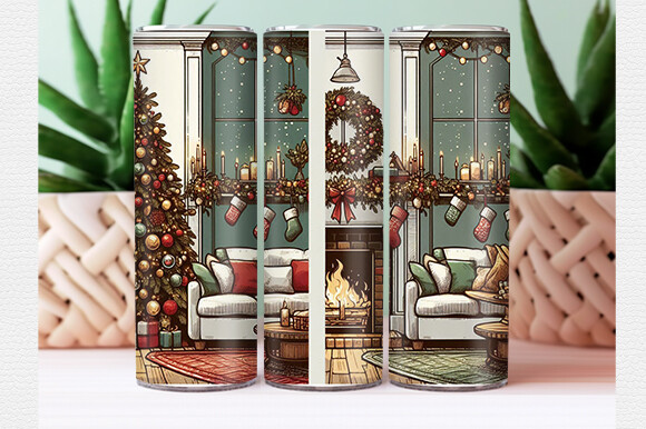 20 Oz Skinny Tumbler Christmas Decor PNG Graphic by Crafted Wonders ...