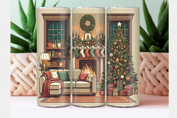20 Oz Skinny Tumbler Christmas Decor PNG Graphic by Crafted Wonders ...