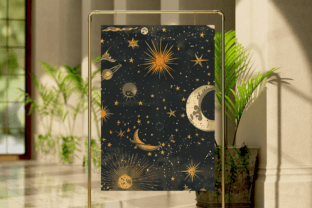 Celestial Celestial Digital Paper Bundle Graphic by Regulrcrative ...