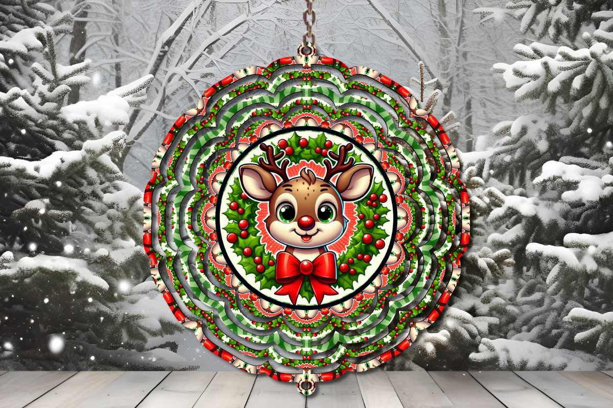 Christmas Reindeer Wind Spinner Graphic by TCSP Designs · Creative Fabrica