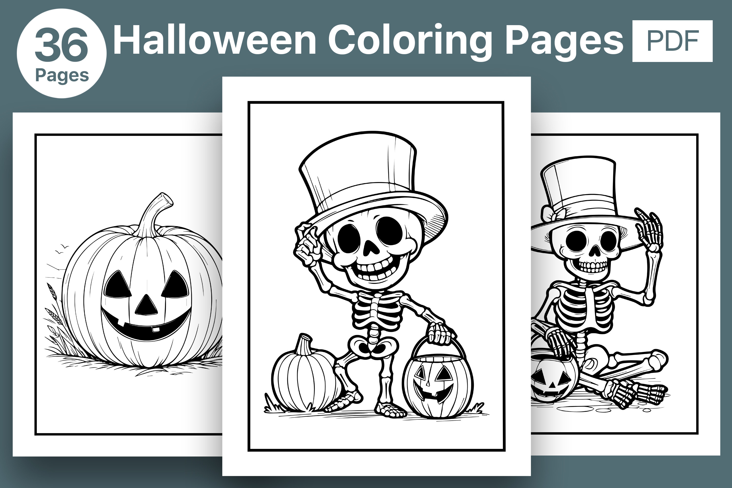 Cute Halloween Coloring Pages for Kids Graphic by Skalling Dygital ...