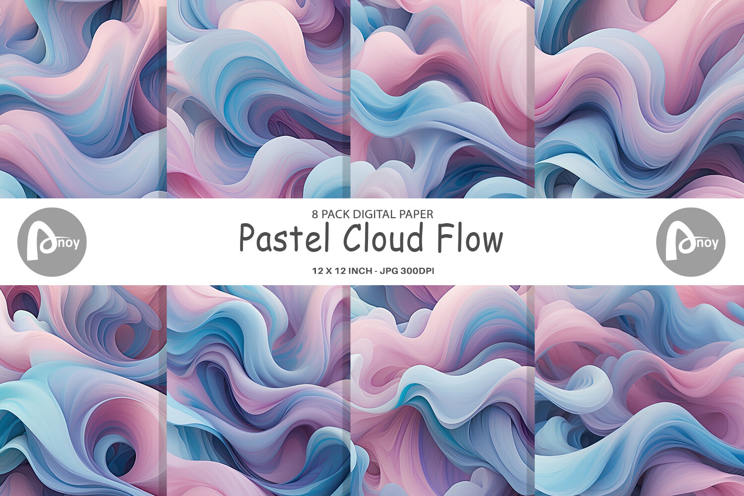 Digital Paper Pastel Cloud Flow Graphic by Artnoy · Creative Fabrica