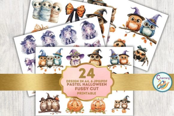 Fussy Cut: Pastel Watercolor Halloween