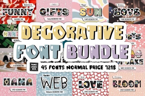 Decorative Font Bundle Bundle · Creative Fabrica font preview