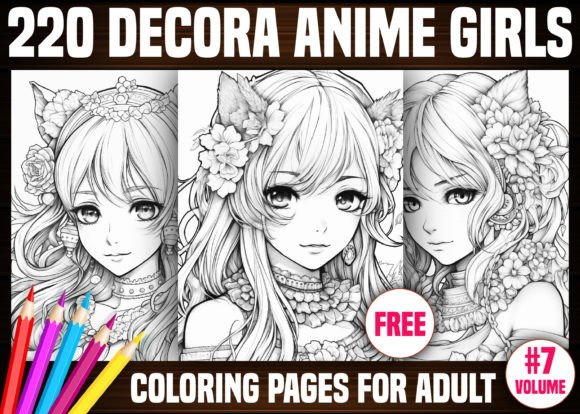 220 Decora Anime Girls Coloring Pages