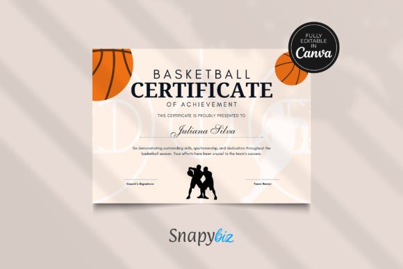 Basketball Award Certificate Template