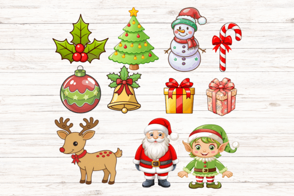 Christmas Set Font PNG with transparent background - Preview 2