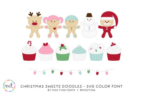 Christmas Sweets Doodles Font - Preview 1
