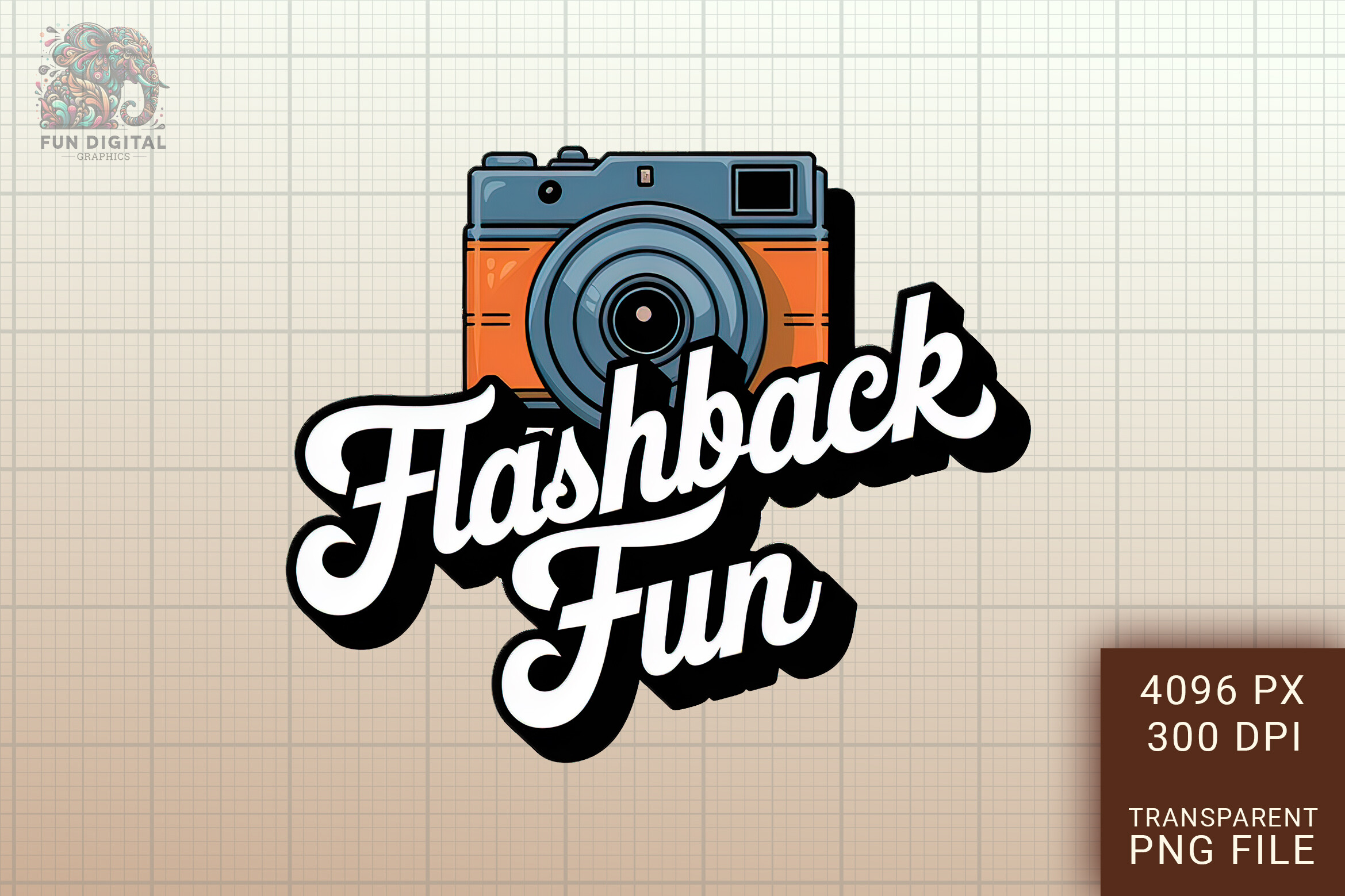 Flashback Fun Vintage Camera PNG Graphic by Fun Digital · Creative Fabrica
