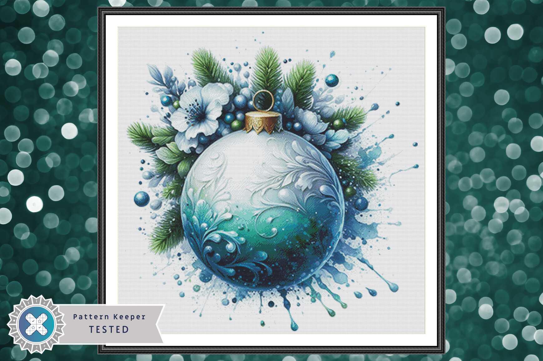 Floral Christmas Decor Cross Stitch PDF