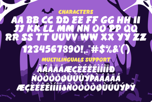 Freaky Ghost Font PNG with transparent background - Preview 5