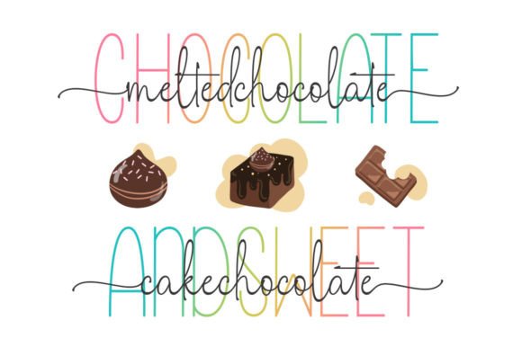 Hello Rainbow Duo Font PNG with transparent background - Preview 1