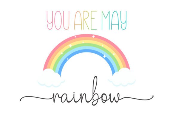 Hello Rainbow Duo Font PNG with transparent background - Preview 2