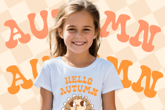 Retro Fall Font PNG with transparent background - Preview 1