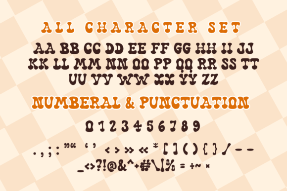 Retro Fall Font PNG with transparent background - Preview 4