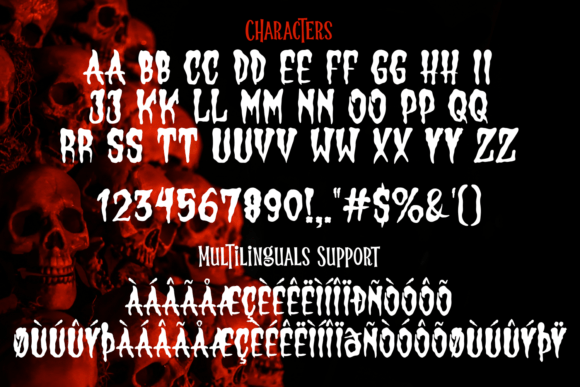 Scary Walker Font PNG with transparent background - Preview 4