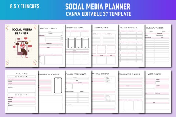 Social Media Planner Canva KDP