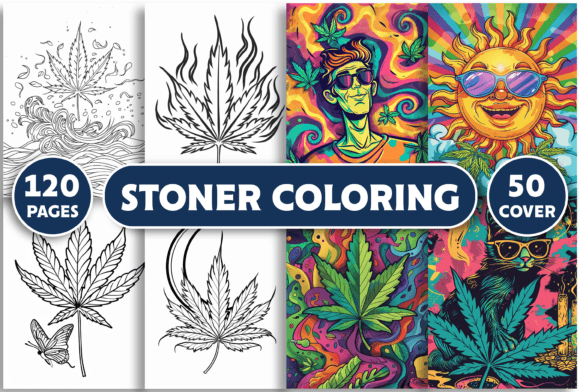 19 Cannabis Coloring Book Designs & Graphics