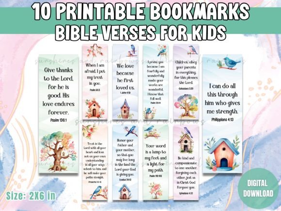 Bible Verse Bookmarks for Kids