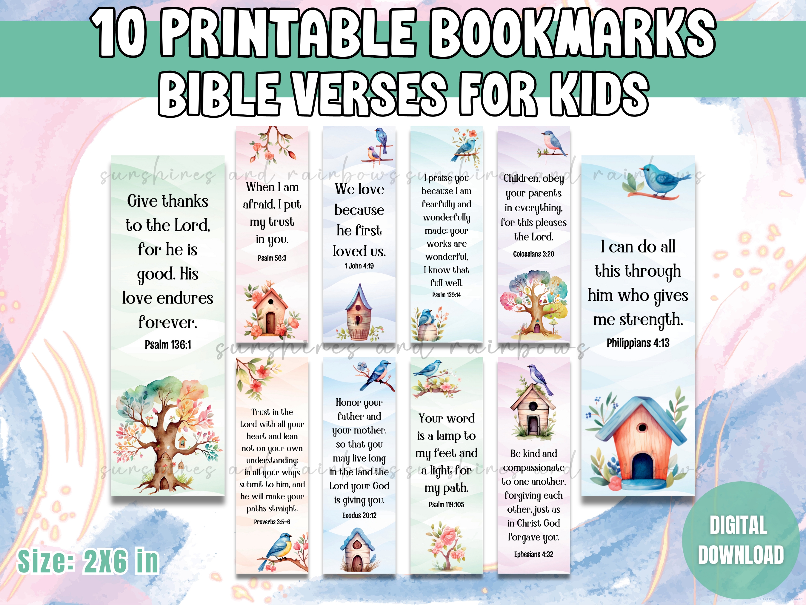 Bible Verse Bookmarks for Kids