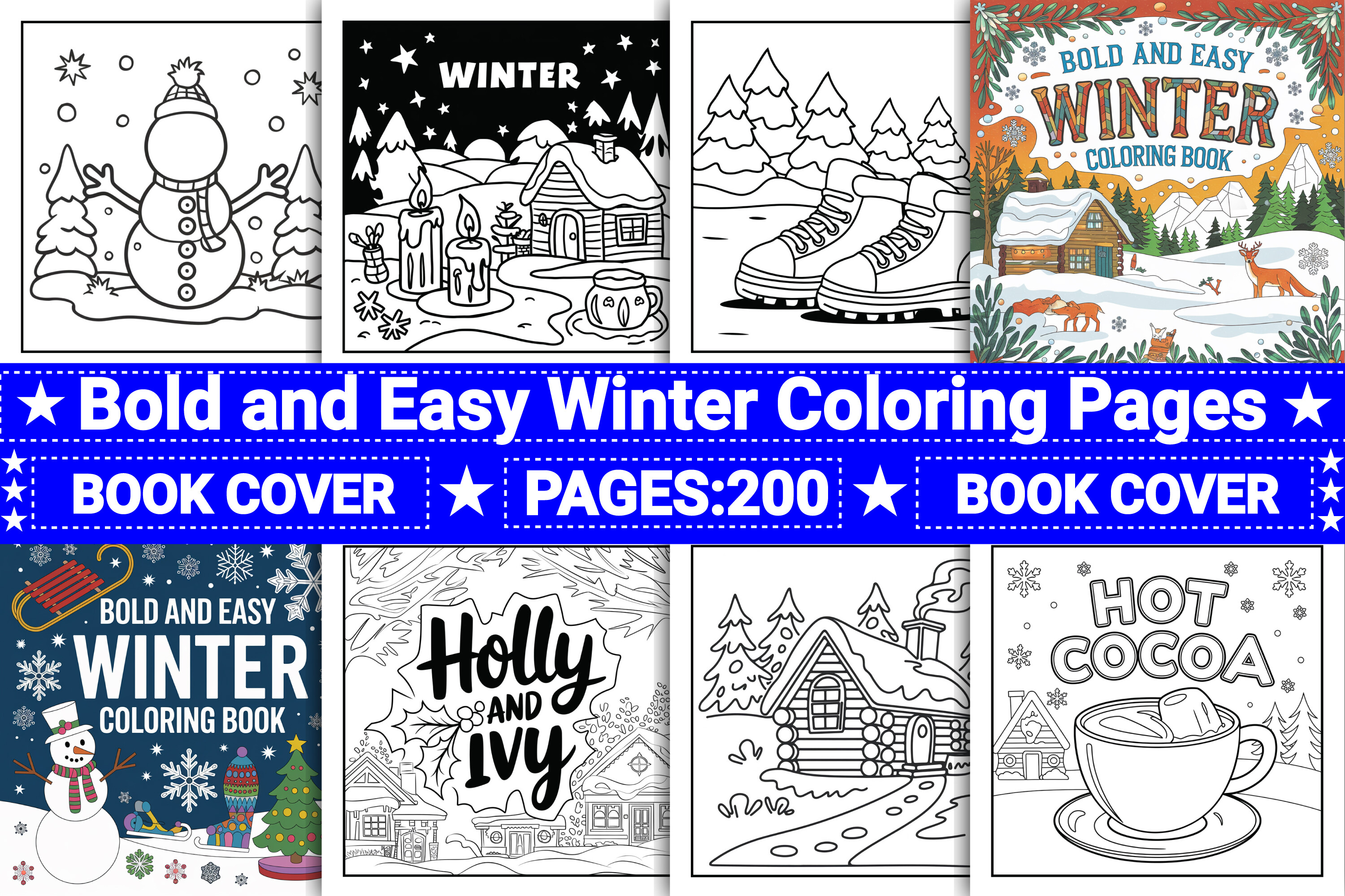 Bold and Easy Winter Coloring Pages