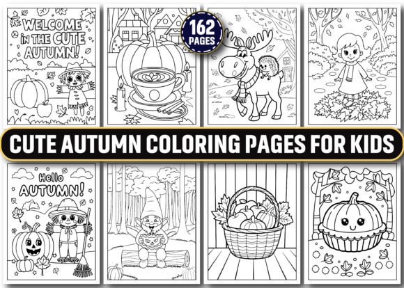 Cute Autumn Coloring Pages for Kids