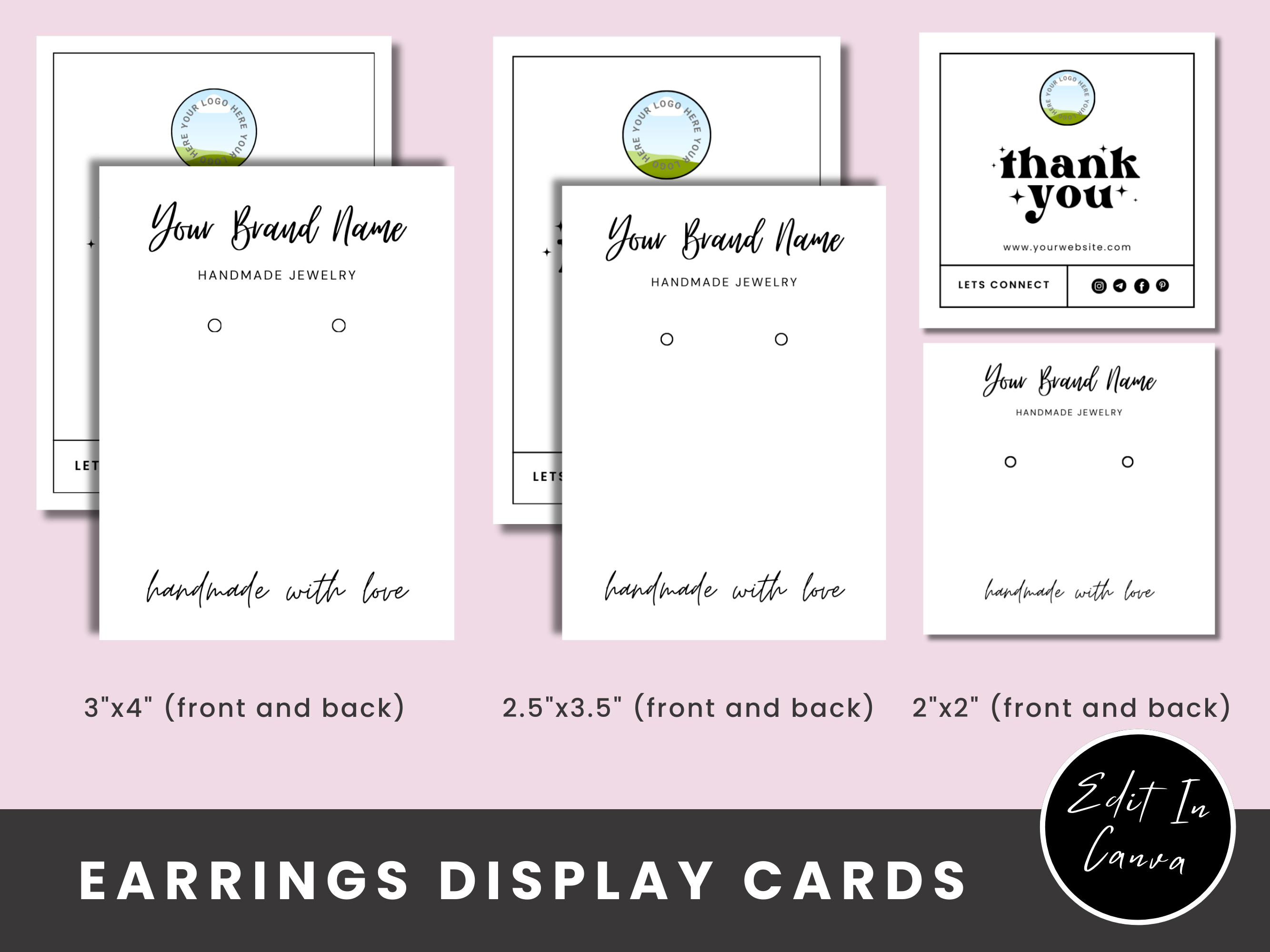 Editable Earring Display Card Template